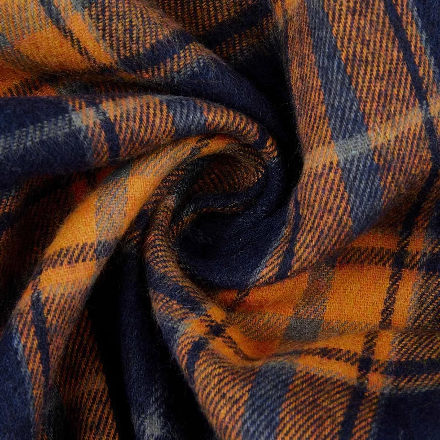 پیراهن مردانه چهارخانه Halfword، فلانل، غیر رسمی، طرح دار، دکمه دار، آستین بلند، آزاد، یقه دار، مناسب پاییز و زمستان، قرمز سرمه ای XXL، نارنجی سرمه ای، XXL