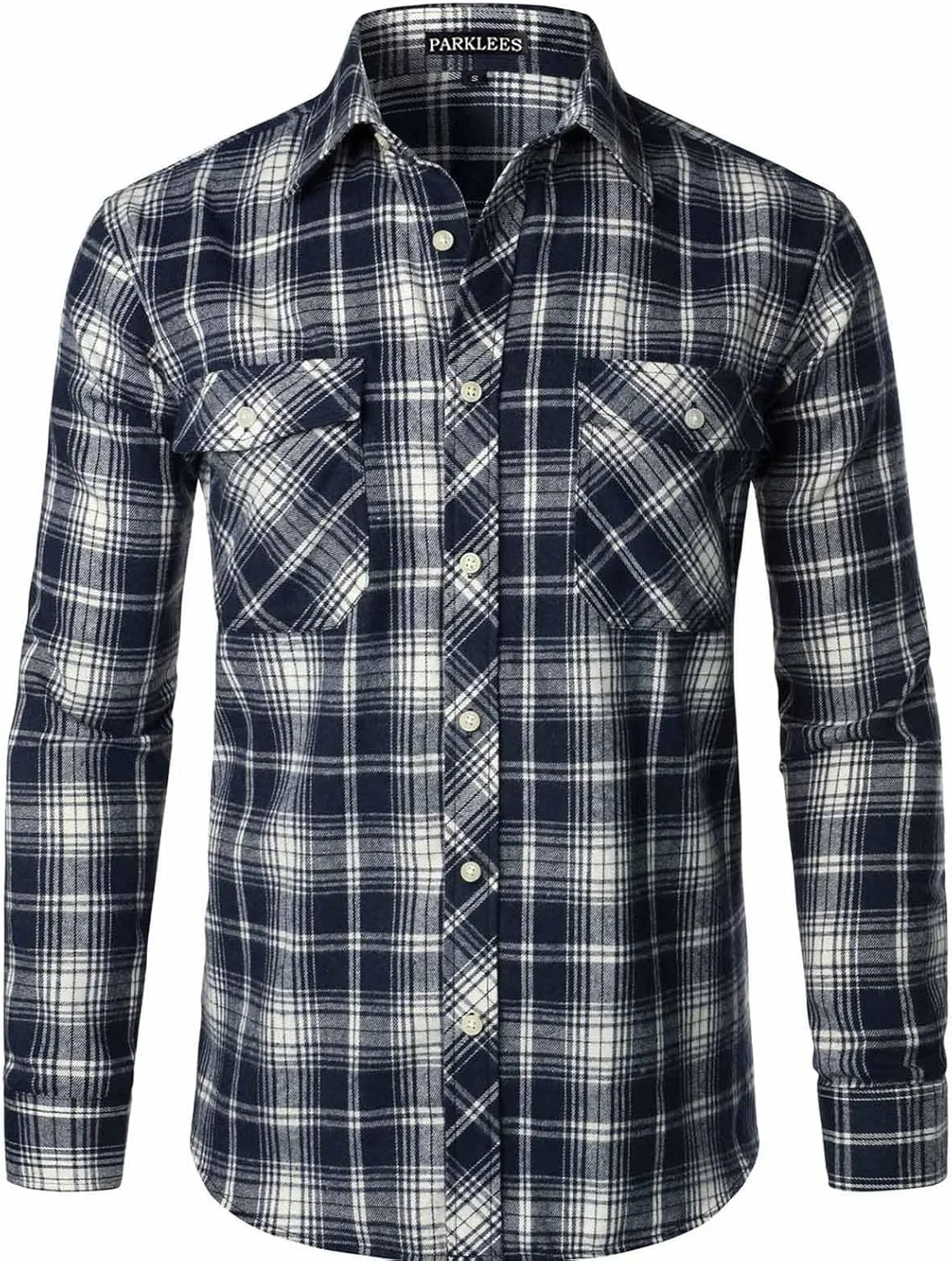 پیراهن های چهارخانه مردانه Halfword، فلانل، غیر رسمی، پیراهن های چهارخانه، دکمه دار، آستین بلند، آزاد، یقه دار، پاییز زمستان آبی بژ XXL