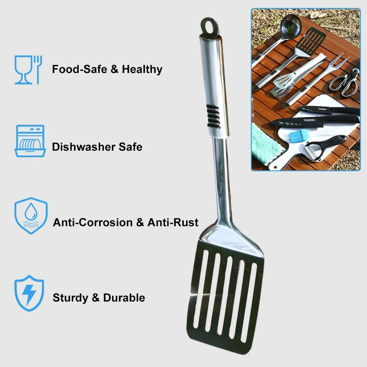 Camping Kitchen Utensil Set 15pcs BBQ Camping Cookware Organizer Travel Grill Mess Kit Portable Backpack Compact Gear Stainless Steel Camping Cooking Accessories Outdoor Campfire Picnic Tool with Case