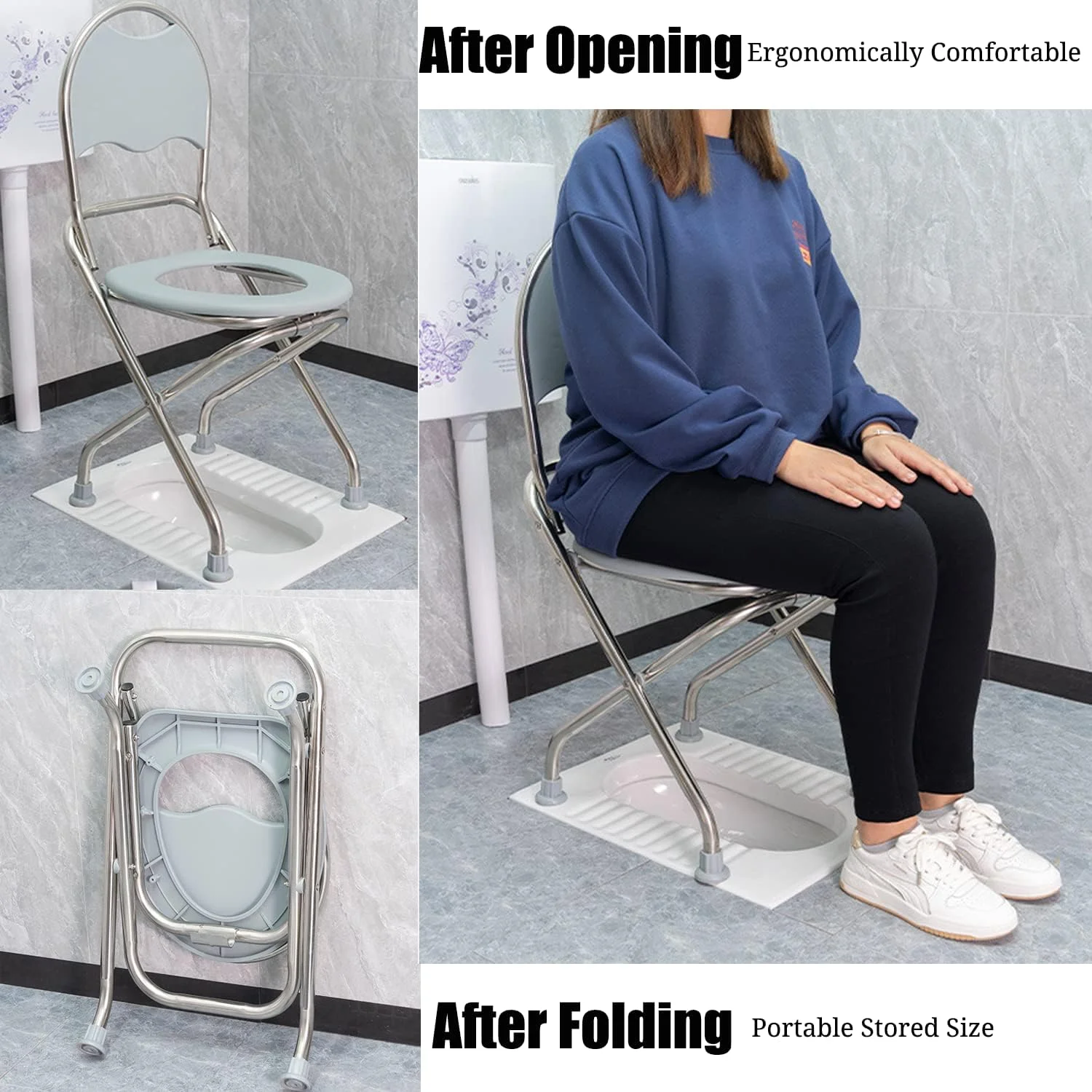 U-HOOME Portable Toilet Commode Chair, Portable Camping Toilet for Adults, Stainless Steel Portable Foldable Toilet for Car Camping Travel Toilet,Portable Potty for Adults Perfect for Outdoor Living U-HOOME Portable Toilet Commode Chair, Portable Camping Toilet for Adults, Stainless Steel Portable Foldable Toilet for Car Camping Travel Toilet,Portable Potty for Adults Perfect for Outdoor Living