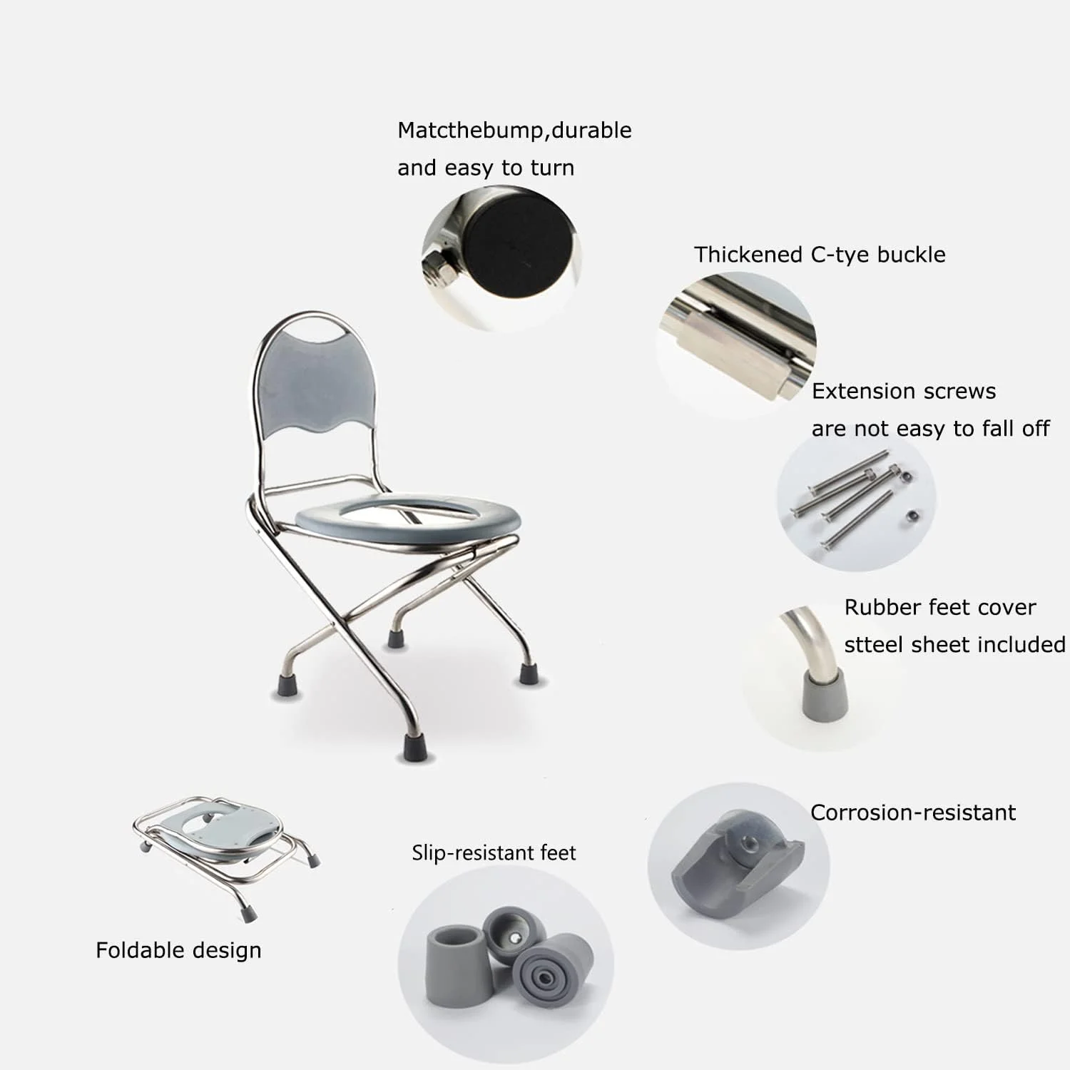 U-HOOME Portable Toilet Commode Chair, Portable Camping Toilet for Adults, Stainless Steel Portable Foldable Toilet for Car Camping Travel Toilet,Portable Potty for Adults Perfect for Outdoor Living U-HOOME Portable Toilet Commode Chair, Portable Camping Toilet for Adults, Stainless Steel Portable Foldable Toilet for Car Camping Travel Toilet,Portable Potty for Adults Perfect for Outdoor Living
