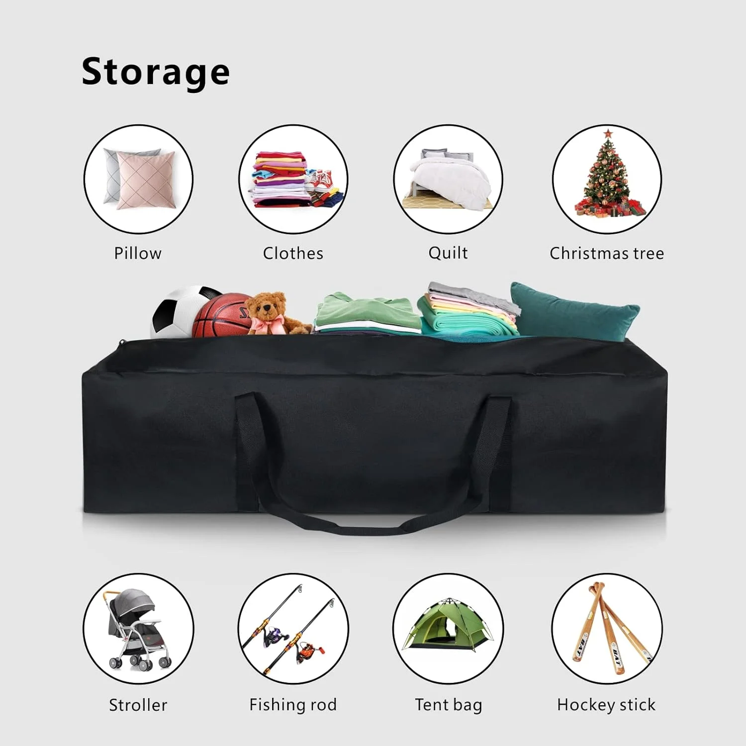 کیف دافل زیپ دار بسیار بزرگ TOPDesign، سایز 46 اینچ، مناسب برای مسافرت، کمپینگ، نگهداری تجهیزات ورزشی، ضد آب و تاشو با دسته های نرم (مشکی) کیف دافل زیپ دار بسیار بزرگ TOPDesign، سایز 46 اینچ، مناسب برای مسافرت، کمپینگ، نگهداری تجهیزات ورزشی، ضد آب و تاشو با دسته های نرم (مشکی)