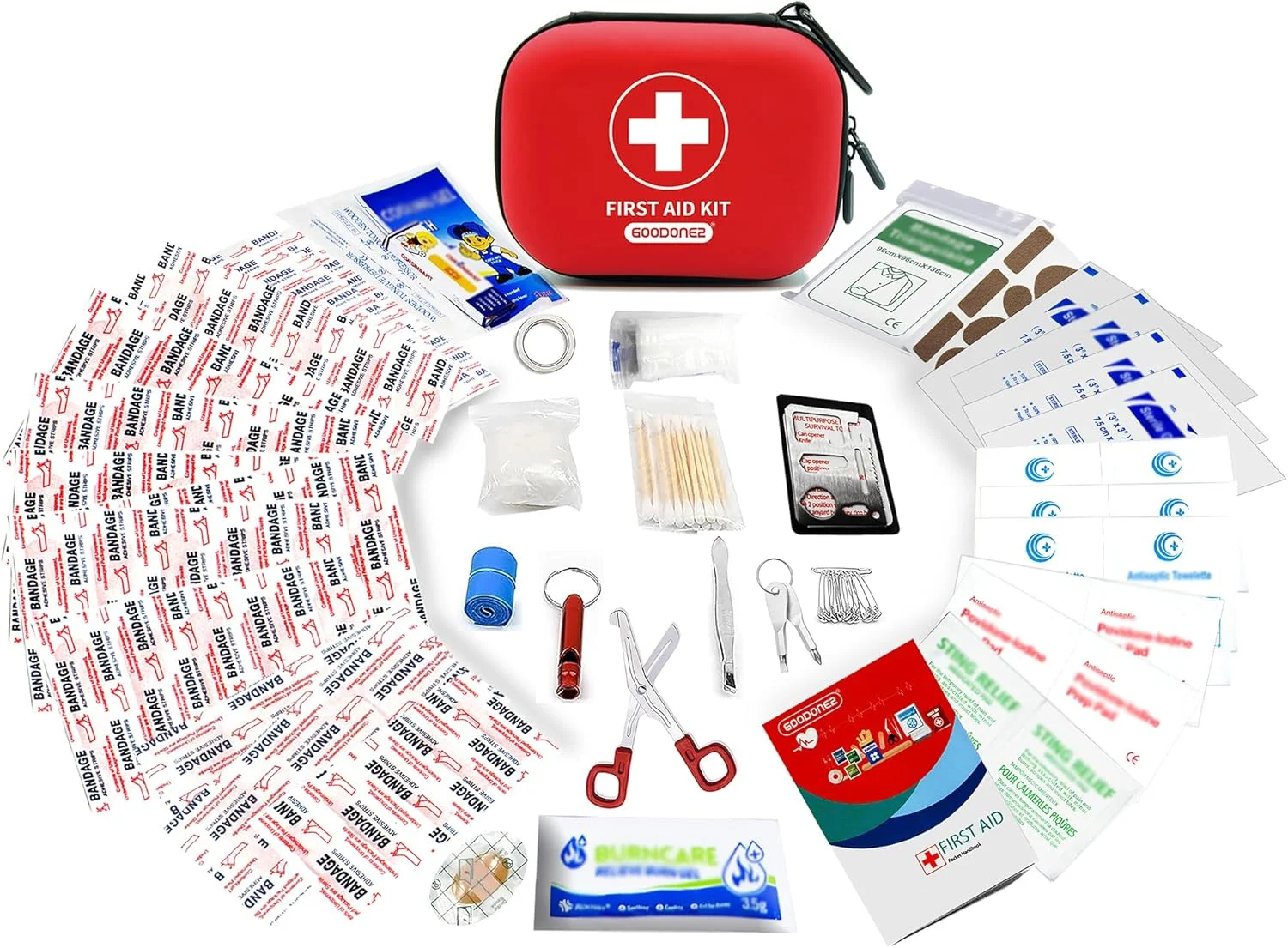 200 Pcs First Aid Kit + Survival kit for Treat, Protect Minor Cuts, Scrapes. Home, Office, Car, School, Business, Travel, Emergency, Survival, Hunting, Outdoor, Camping & Sport Red 200 Pcs First Aid Kit + Survival kit for Treat, Protect Minor Cuts, Scrapes. Home, Office, Car, School, Business, Travel, Emergency, Survival, Hunting, Outdoor, Camping & Sport Red