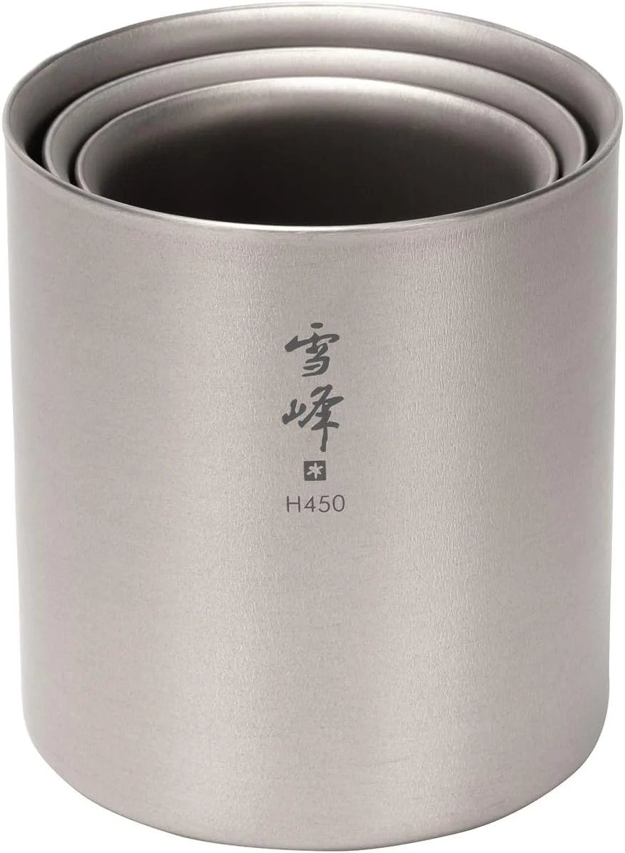 Snow Peak Titanium H450 Stacking Mug, TW-122, Premium Titanium, Made in Japan, Ultralight for Camping, Backpacking Everyday Use, Lifetime Product Guarantee Snow Peak Titanium H450 Stacking Mug, TW-122, Premium Titanium, Made in Japan, Ultralight for Camping, Backpacking Everyday Use, Lifetime Product Guarantee