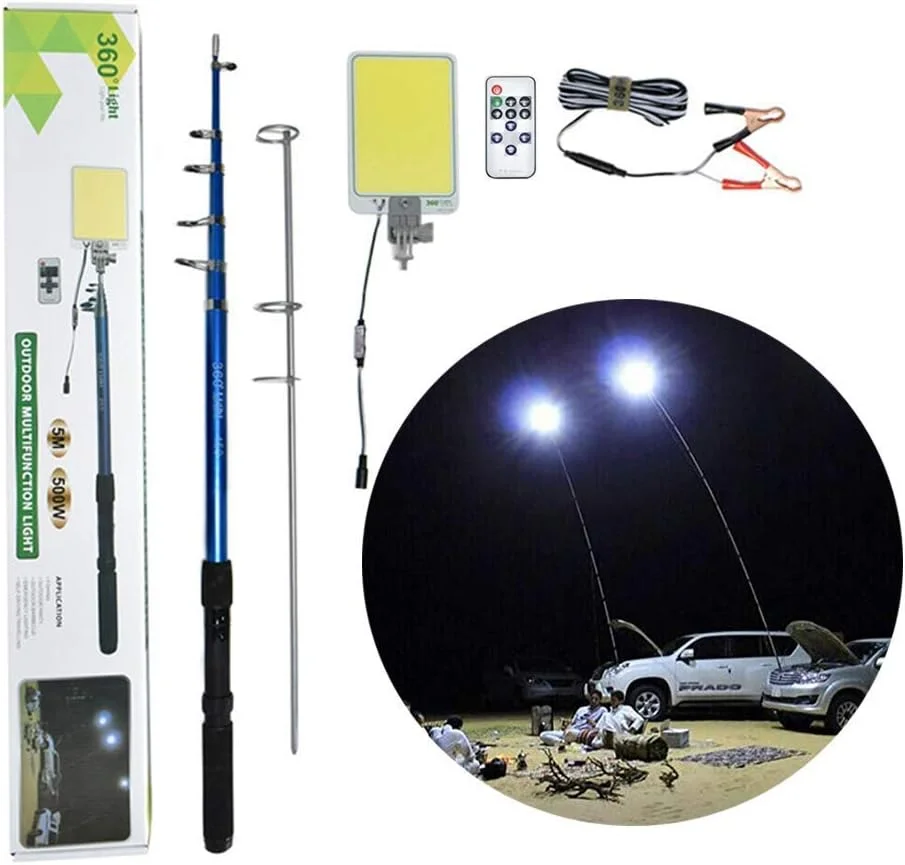 shopdeals 500W 5m Multifunction Outdoor LED Fishing Rod Camping Lamp Light with IR Remote,3 Modes shopdeals 500W 5m Multifunction Outdoor LED Fishing Rod Camping Lamp Light with IR Remote,3 Modes