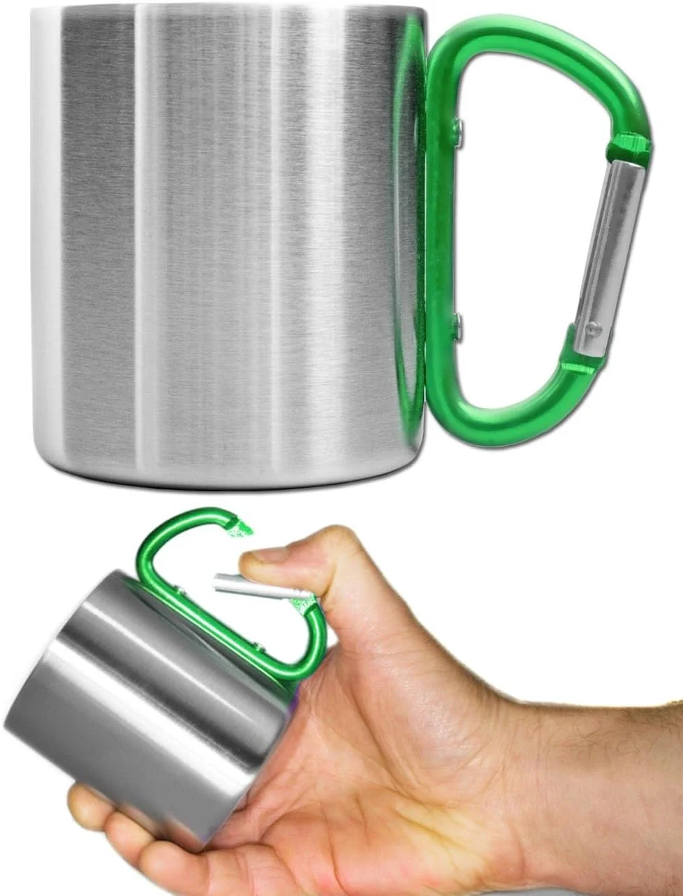 Outdoor Mug | Camping Mug | Compact and Lightweight 200ml with Screwed Carabiner Handle | for Hiking, Hiking, Work