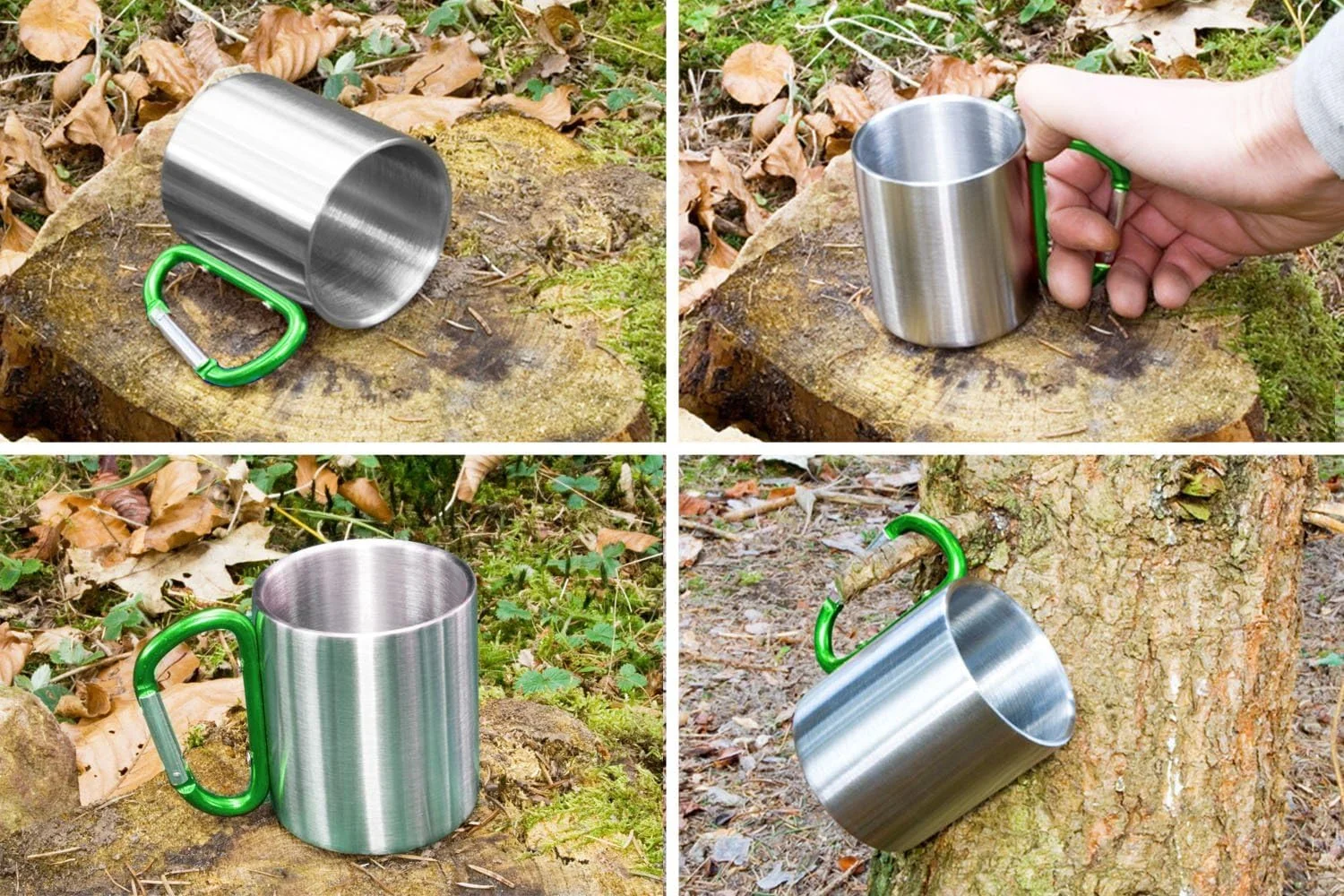 Outdoor Mug | Camping Mug | Compact and Lightweight 200ml with Screwed Carabiner Handle | for Hiking, Hiking, Work