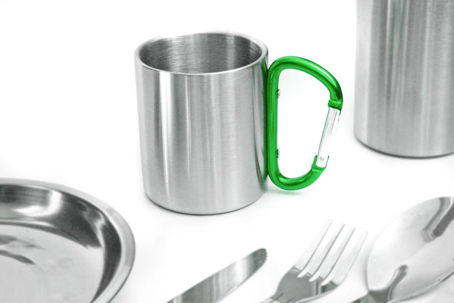 Outdoor Mug | Camping Mug | Compact and Lightweight 200ml with Screwed Carabiner Handle | for Hiking, Hiking, Work