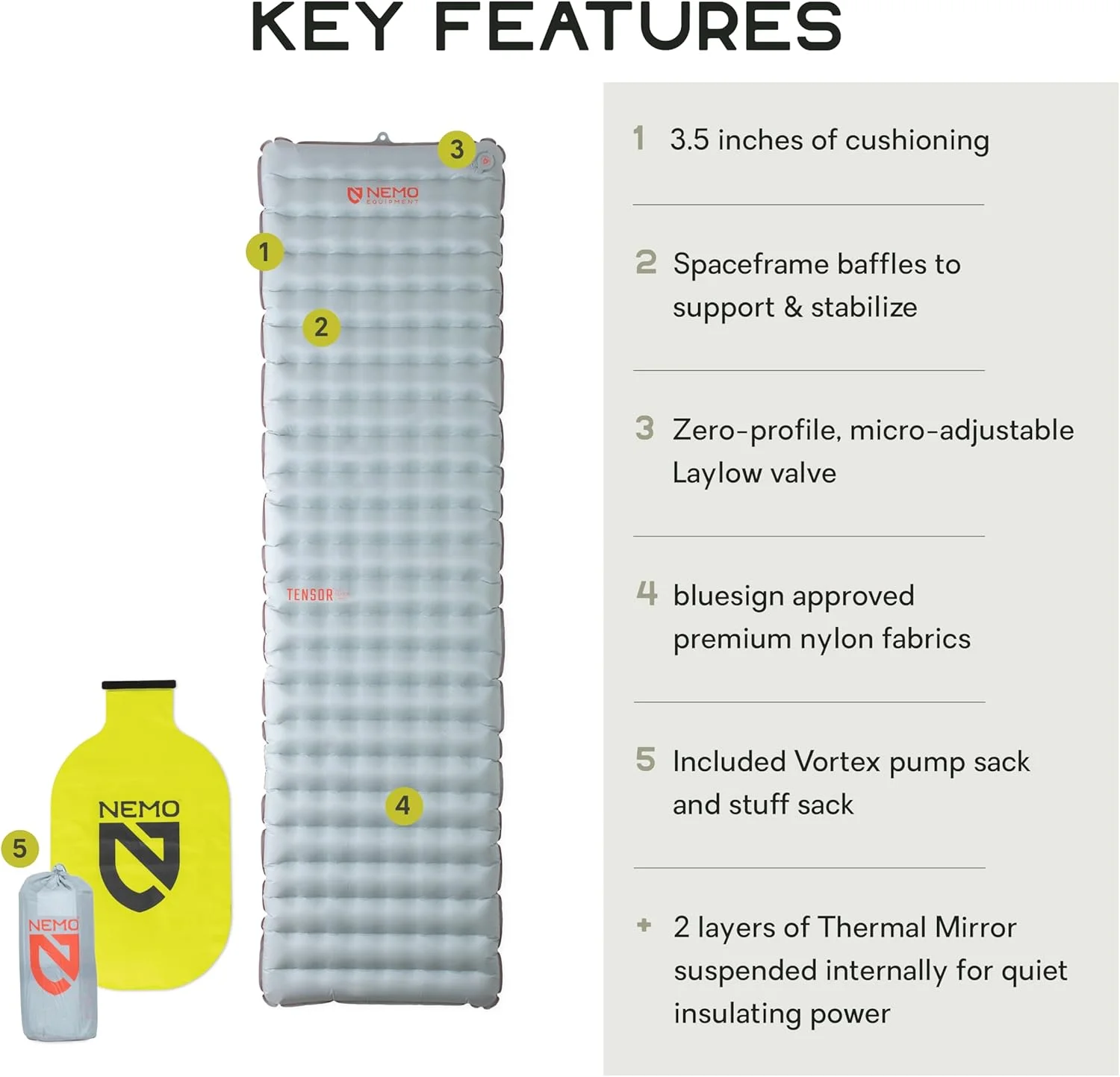 تشک بادی عایق دار فوق سبک نمو Tensor مناسب تمام فصول، سایز معمولی تشک بادی عایق دار فوق سبک نمو Tensor مناسب تمام فصول، سایز معمولی