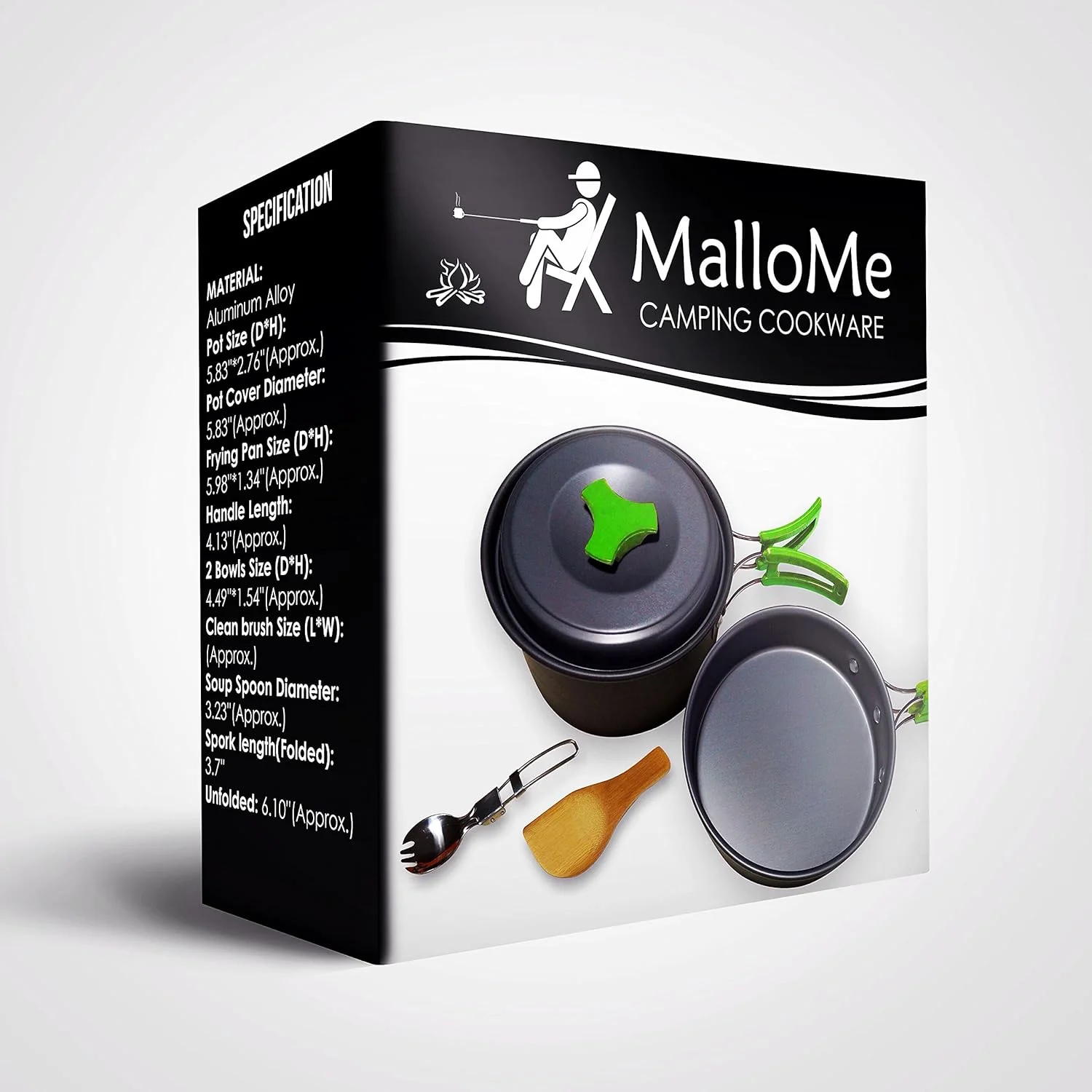 MalloMe Camping Cookware Mess Kit Backpacking Gear & Hiking Outdoors Bug Out Bag Cooking Equipment Cookset | Lightweight, Compact, Durable Pot Pan Bowls - Free Folding Spork, Nylon Bag, Ebook MalloMe Camping Cookware Mess Kit Backpacking Gear & Hiking Outdoors Bug Out Bag Cooking Equipment Cookset | Lightweight, Compact, Durable Pot Pan Bowls - Free Folding Spork, Nylon Bag, Ebook