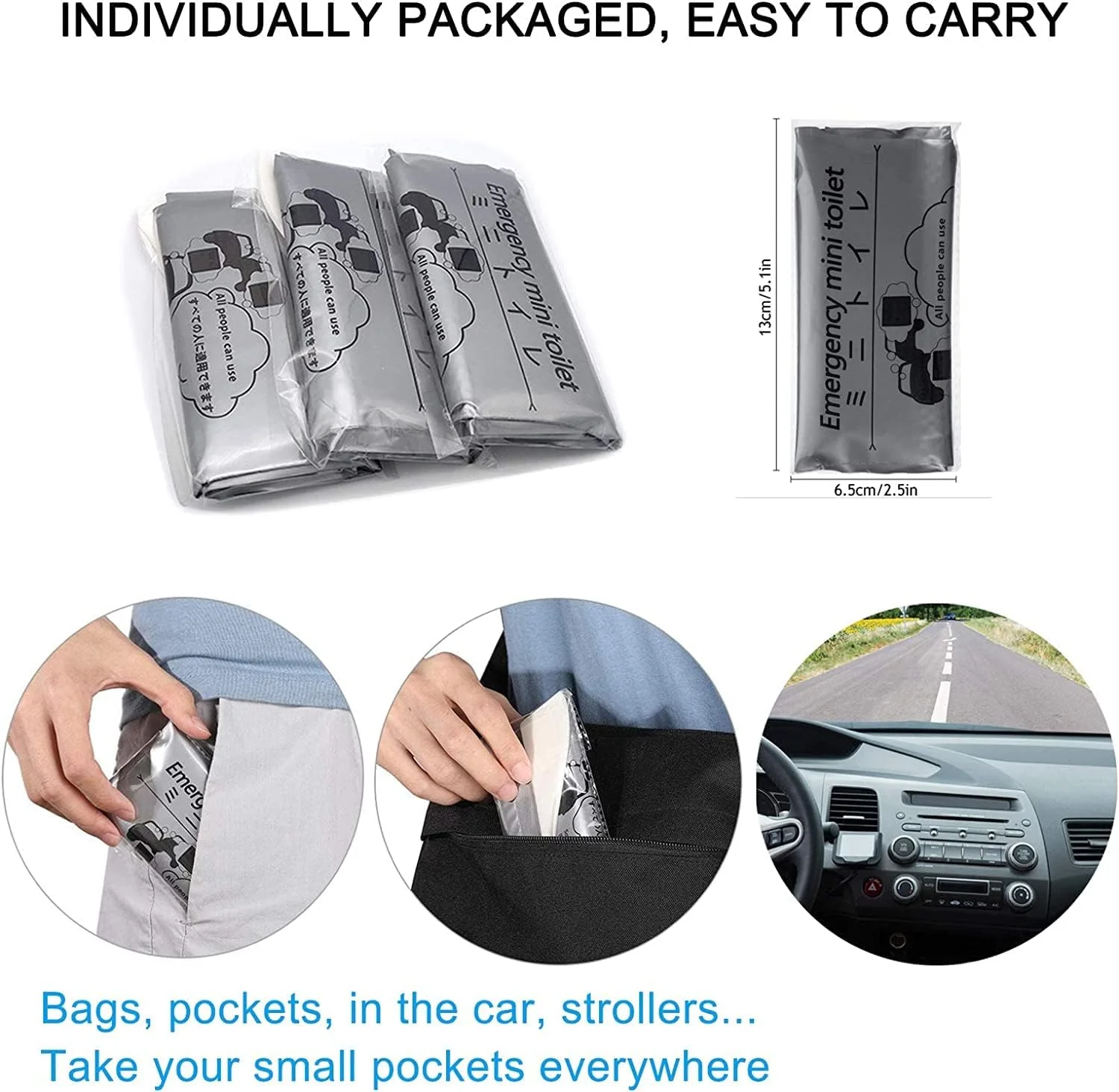 MIXDE 12 Pack 700ML Disposable Urinal Bag, Portable Camping Pee Bags, Travel Pee Bags, Traffic Jam Emergency Portable Urine Bag, Vomit Bags, for Men Women Kids Children Patient- Grey MIXDE 12 Pack 700ML Disposable Urinal Bag, Portable Camping Pee Bags, Travel Pee Bags, Traffic Jam Emergency Portable Urine Bag, Vomit Bags, for Men Women Kids Children Patient- Grey