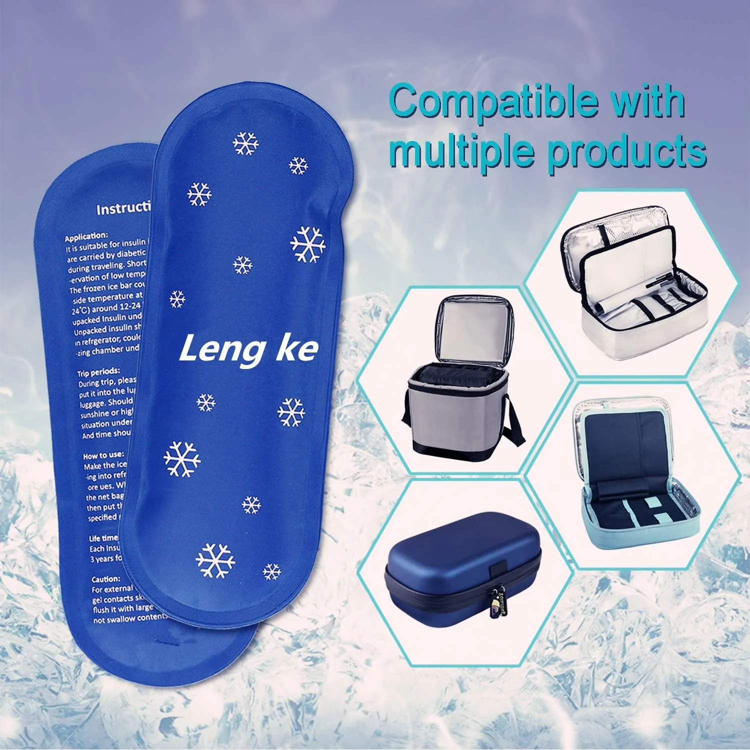 LEVGLAKE Ice Packs for Insulin Cooler Travel Case - Reusable Cooler Ice Packs Suitable for Diabetic Insulin Cooler Storage Bag