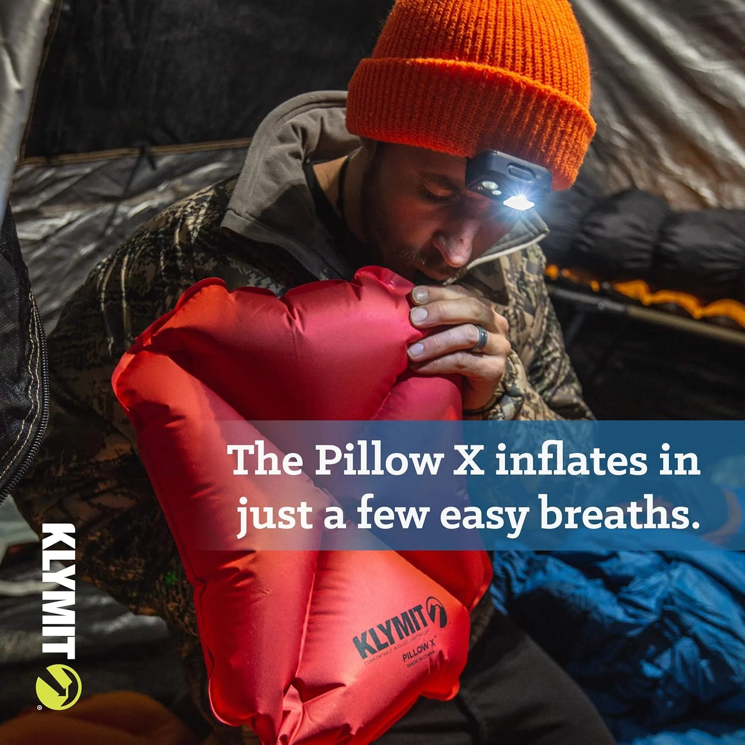 بالش بادی کمپینگ و مسافرتی کلیمت مدل Pillow X، قرمز/خاکستری