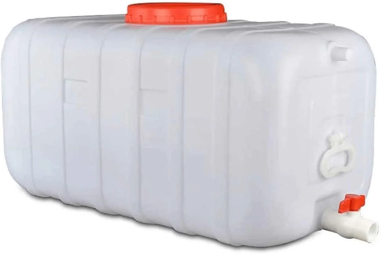 مخزن آب افقی مربعی IJHGH، مخزن ذخیره آب با ظرفیت بزرگ 25L/50L/100L/150L/200L، مخزن آب افقی ضخیم، تخمیر کننده با درب، سطل پلاستیکی مواد غذایی