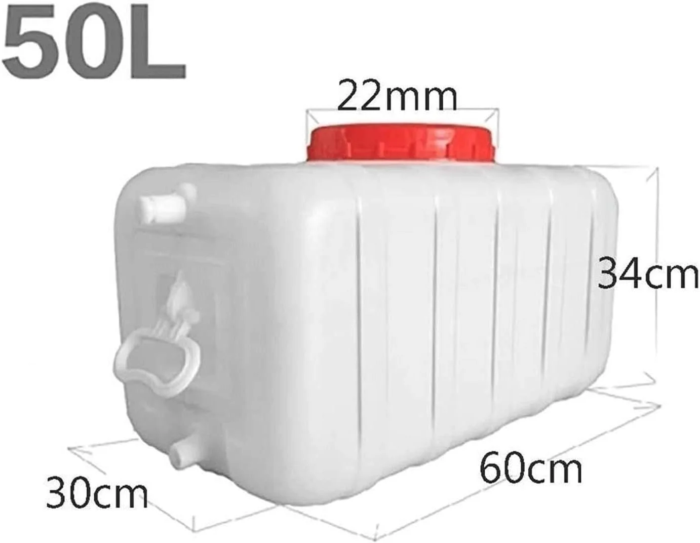 مخزن آب افقی مربعی IJHGH، مخزن ذخیره آب با ظرفیت بزرگ 25L/50L/100L/150L/200L، مخزن آب افقی ضخیم، تخمیر کننده با درب، سطل پلاستیکی مواد غذایی