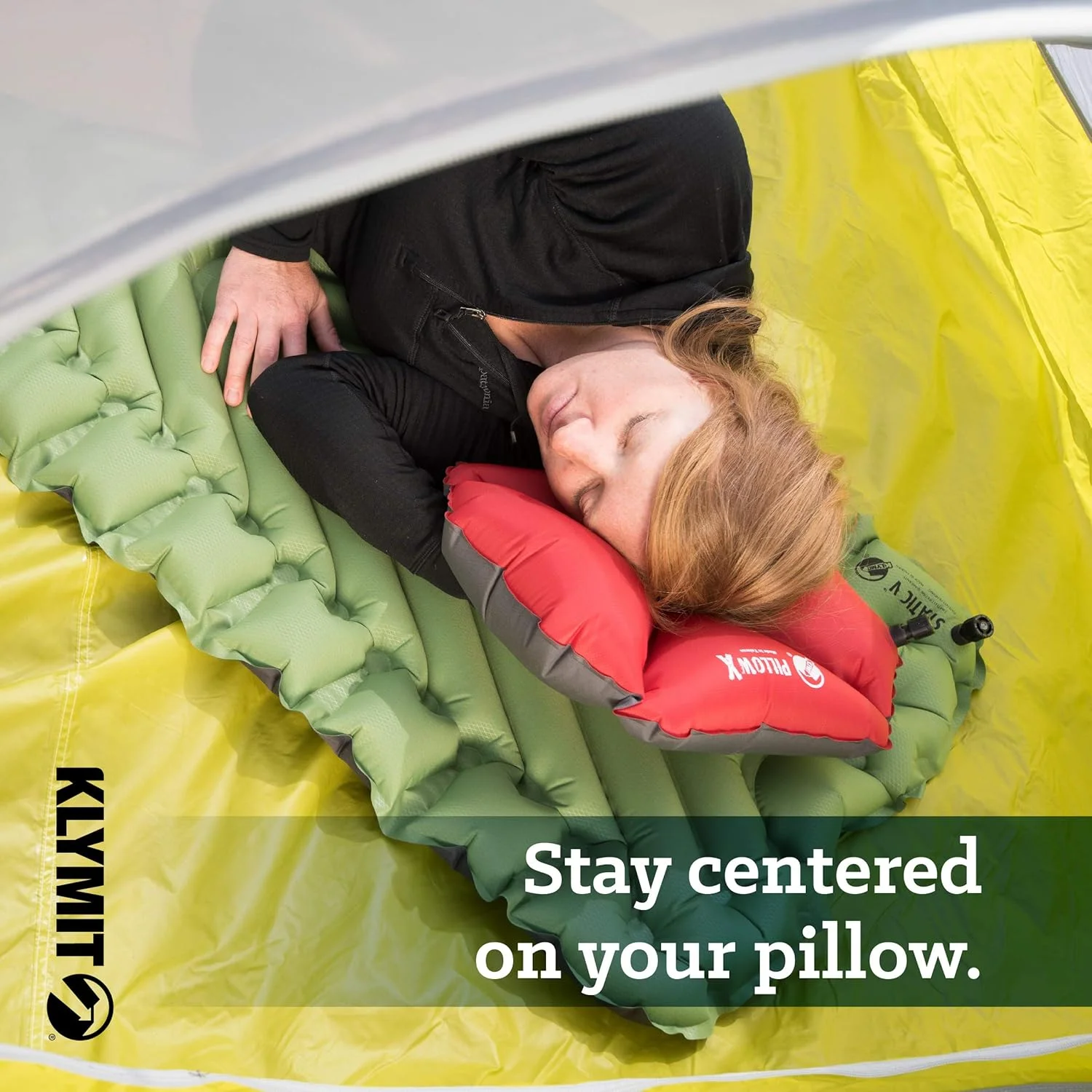 بالش بادی کمپینگ و مسافرتی Klymit Pillow X، قرمز/خاکستری