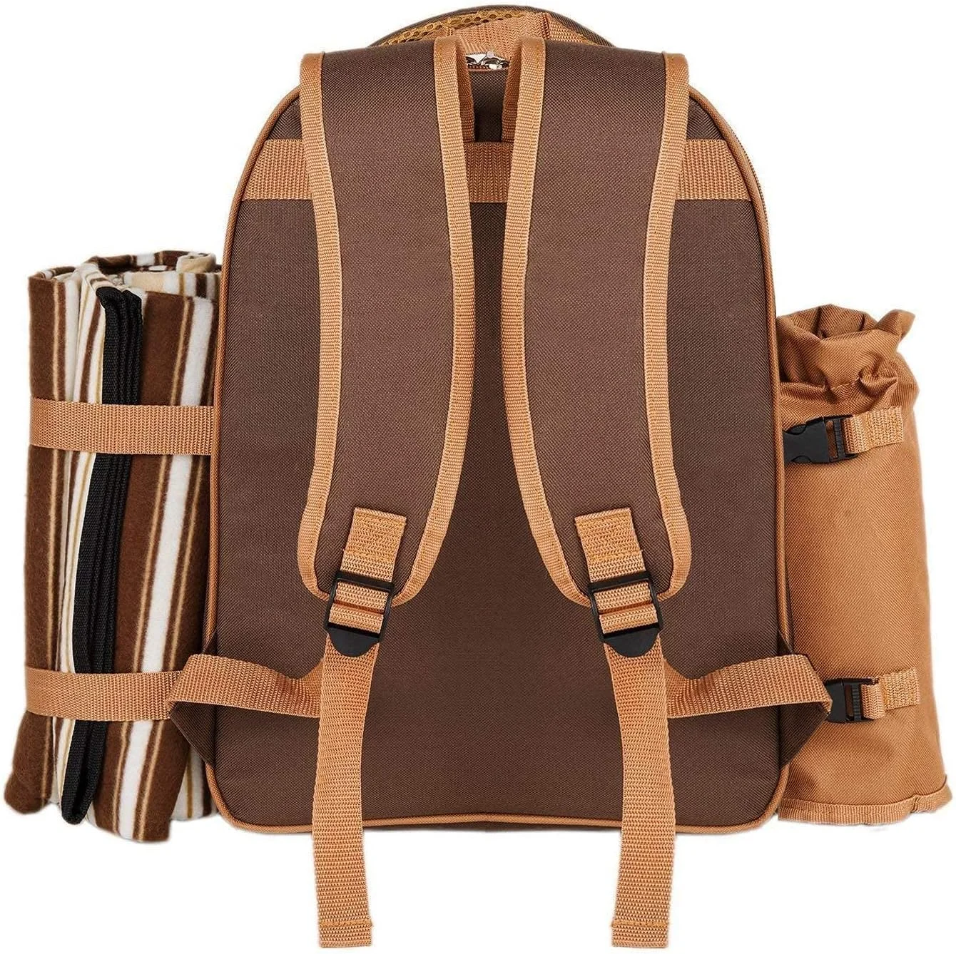 کیف کوله پشتی پیک نیک Hap Tim برای 4 نفر با محفظه خنک کننده، بطری جداشدنی، پتو پشمی، بشقاب و ست کارد و چنگال، مناسب برای فضای باز، ورزش، پیاده روی، کمپینگ، باربیکیو (AE-3065)