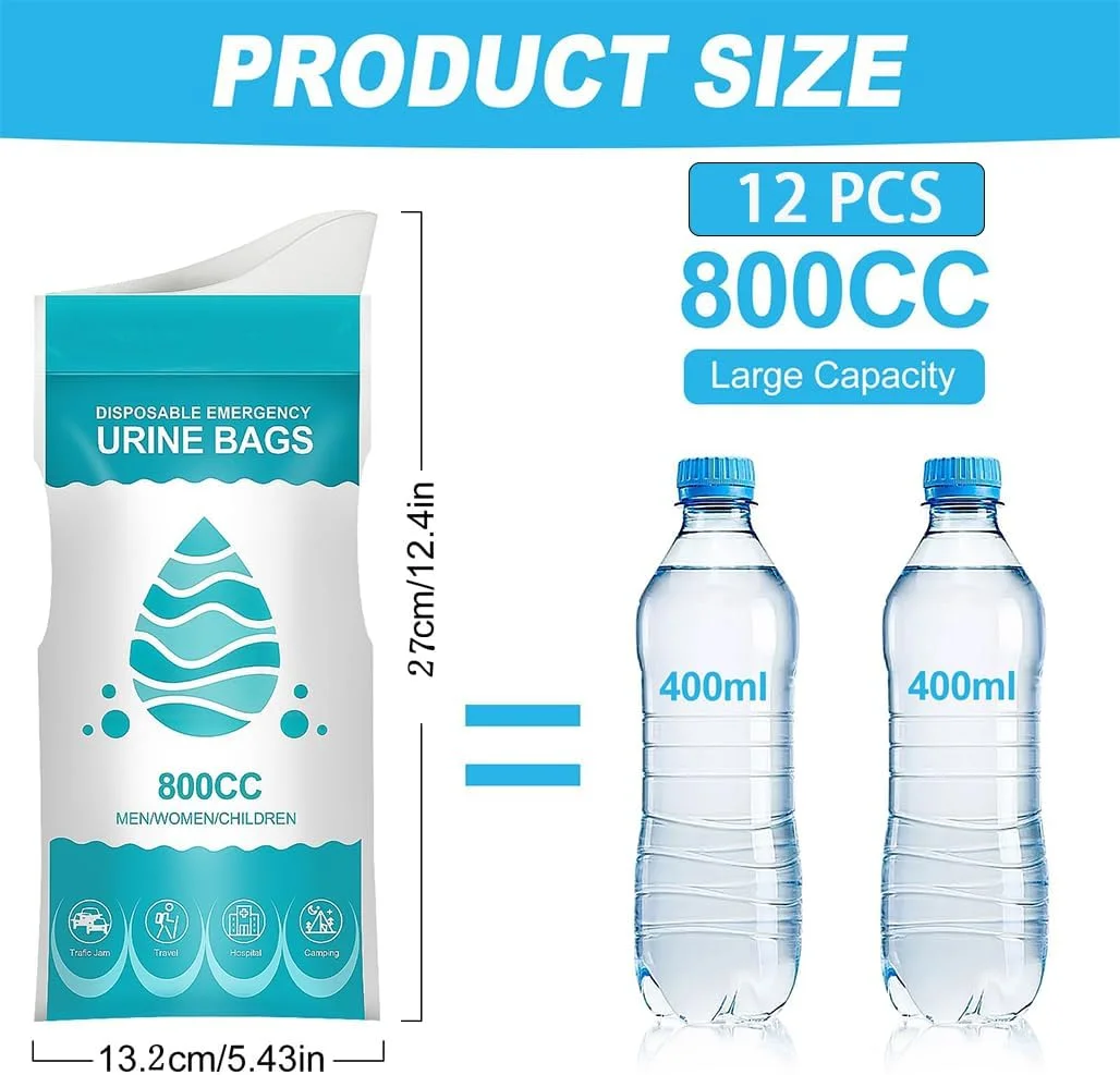 GraGra Camping Toilet Bags, Disposable Urinal Bag, Pee Bags for Camping, Pee Bags for Travel for Women and Men, Emergency Portable Urine Bag During Traffic Jam Travel and Vomit Bags GraGra Camping Toilet Bags, Disposable Urinal Bag, Pee Bags for Camping, Pee Bags for Travel for Women and Men, Emergency Portable Urine Bag During Traffic Jam Travel and Vomit Bags