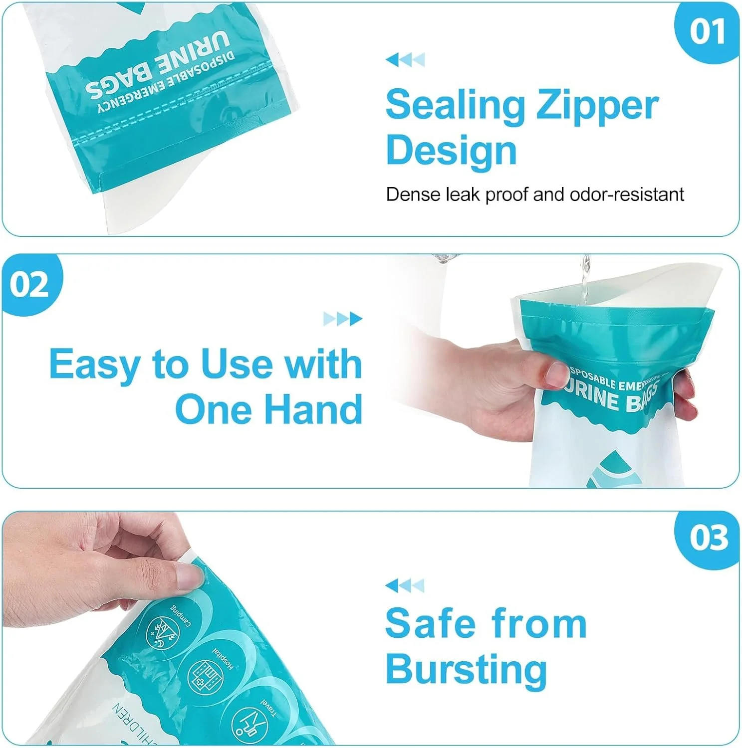 GraGra Camping Toilet Bags, Disposable Urinal Bag, Pee Bags for Camping, Pee Bags for Travel for Women and Men, Emergency Portable Urine Bag During Traffic Jam Travel and Vomit Bags GraGra Camping Toilet Bags, Disposable Urinal Bag, Pee Bags for Camping, Pee Bags for Travel for Women and Men, Emergency Portable Urine Bag During Traffic Jam Travel and Vomit Bags