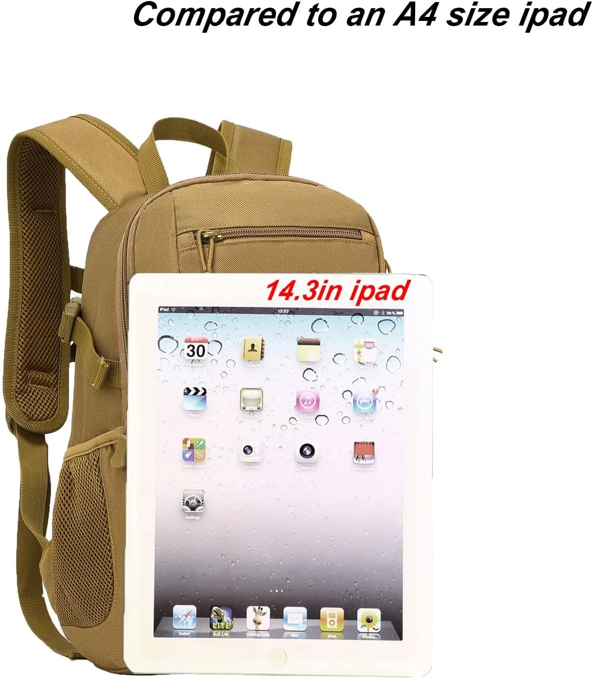 کوله پشتی تاکتیکی کوچک ArcEnCiel با ظرفیت 10 یا 20 لیتر، کوله پشتی MOLLE، کیف تجهیزات کمپینگ به همراه پچ