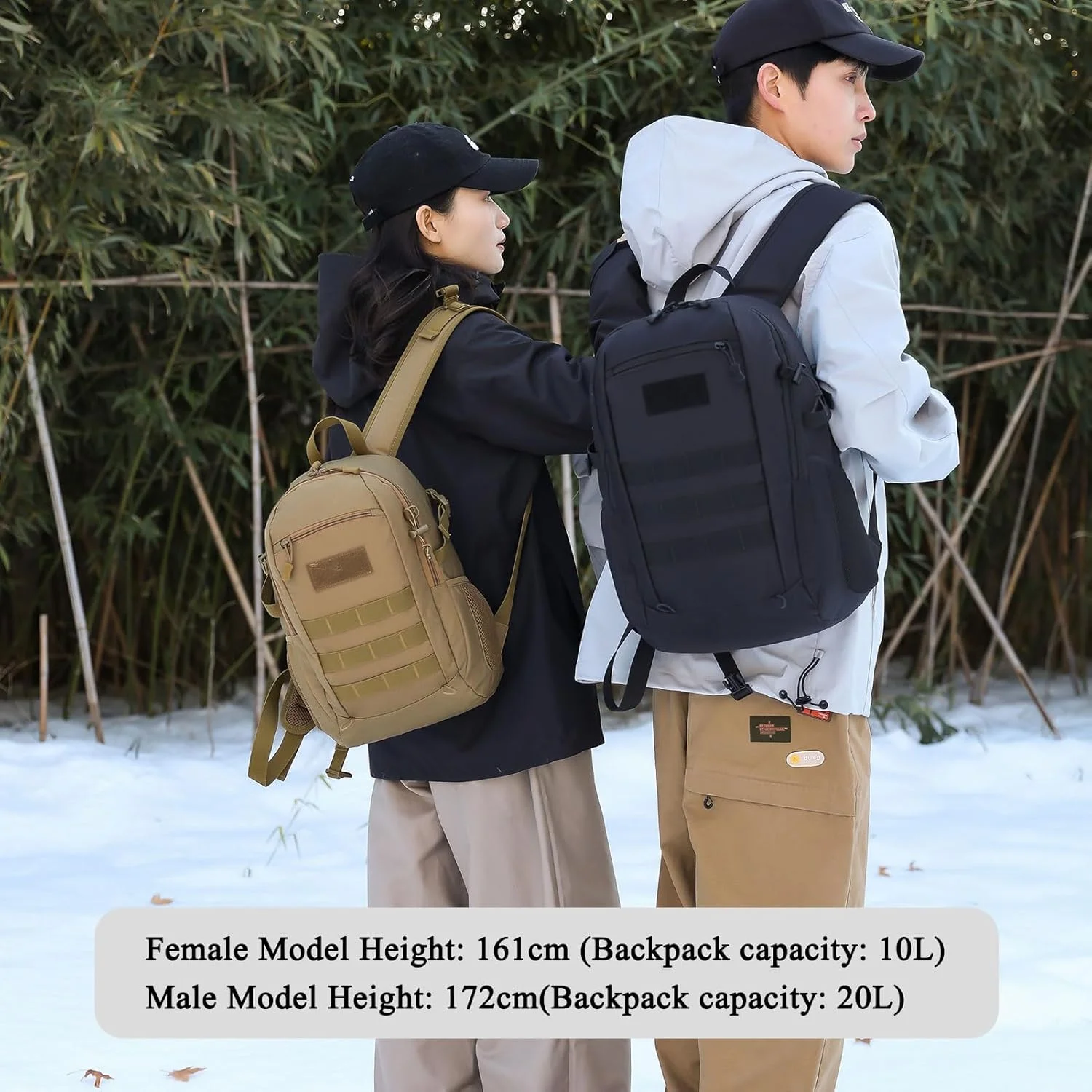 کوله پشتی تاکتیکی کوچک ArcEnCiel با ظرفیت 10 یا 20 لیتر، کوله پشتی MOLLE، کیف تجهیزات کمپینگ به همراه پچ