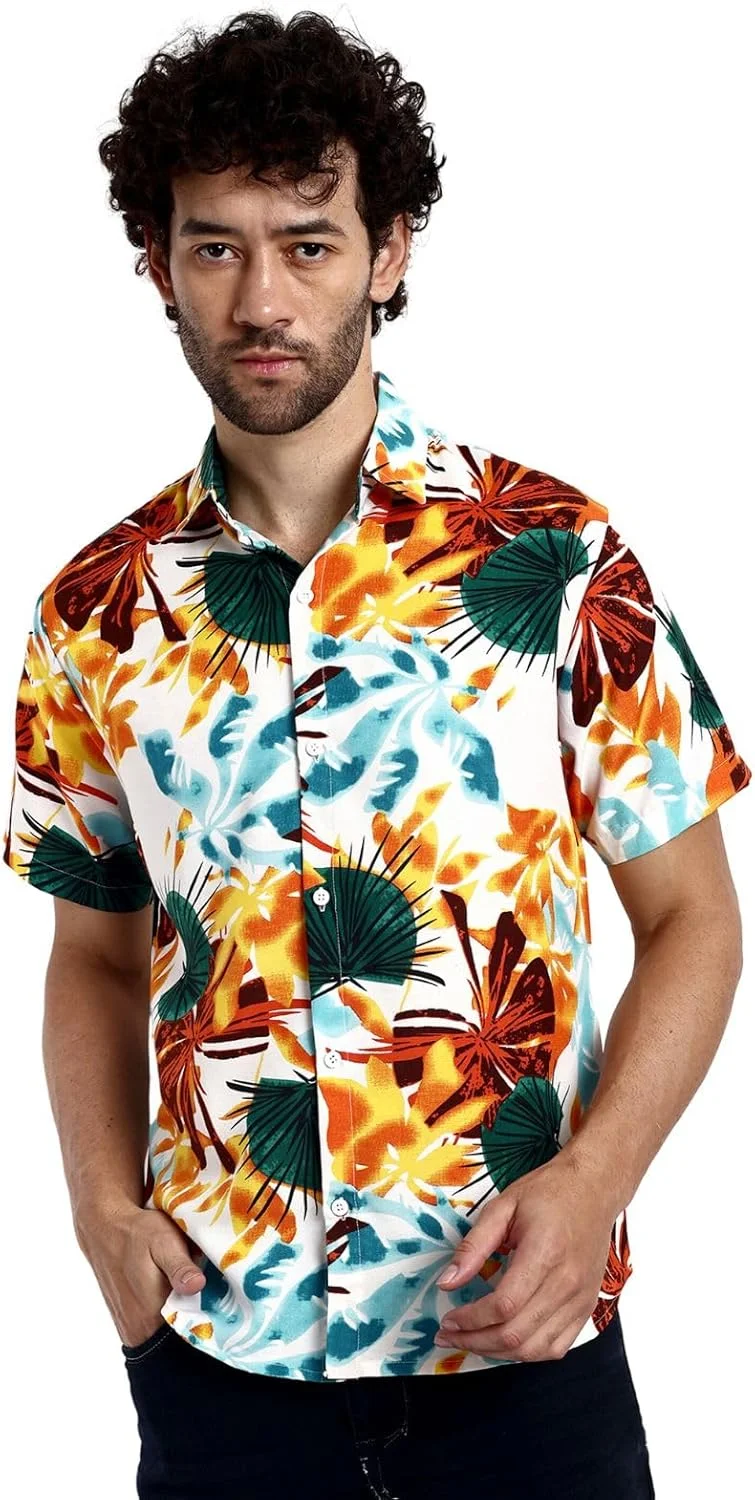 GRECIILOOKS مناسب استایل کژوال با طرح چاپی و قواره معمولی | پیراهن آستین کوتاه رسمی مردانه (GL-MS-6046_چند رنگ)