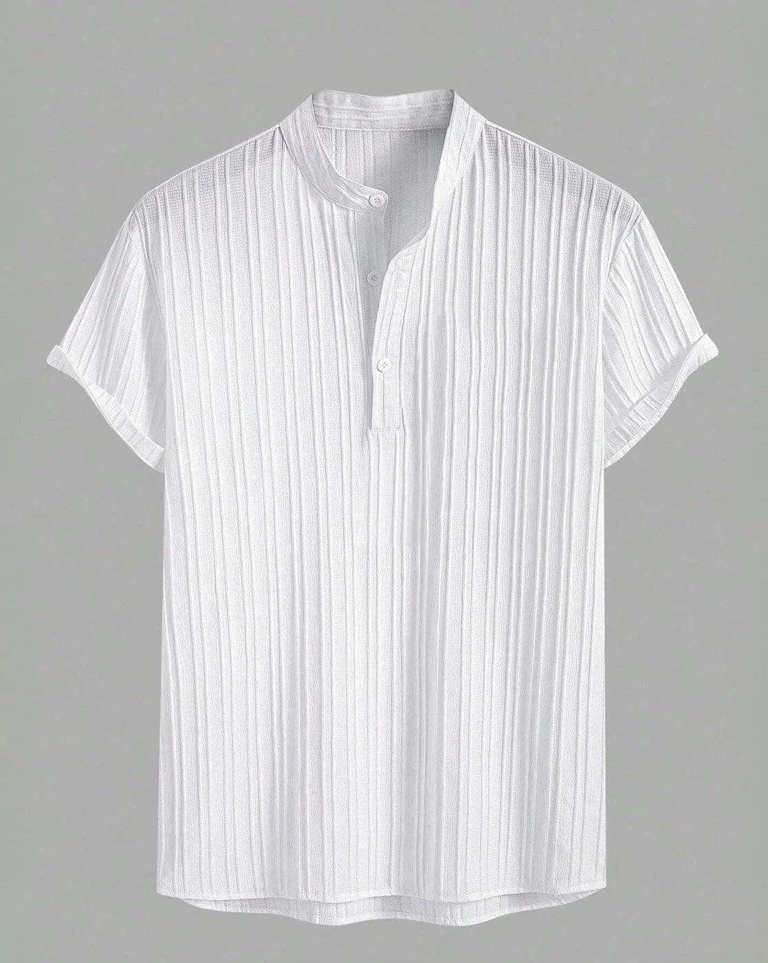 GRECIILOOKS تیشرت آستین کوتاه مردانه با بافت طرح دار و استایل کژوال (GL-MS-6250_سفید (GL-MS-6250_WHITE_M)