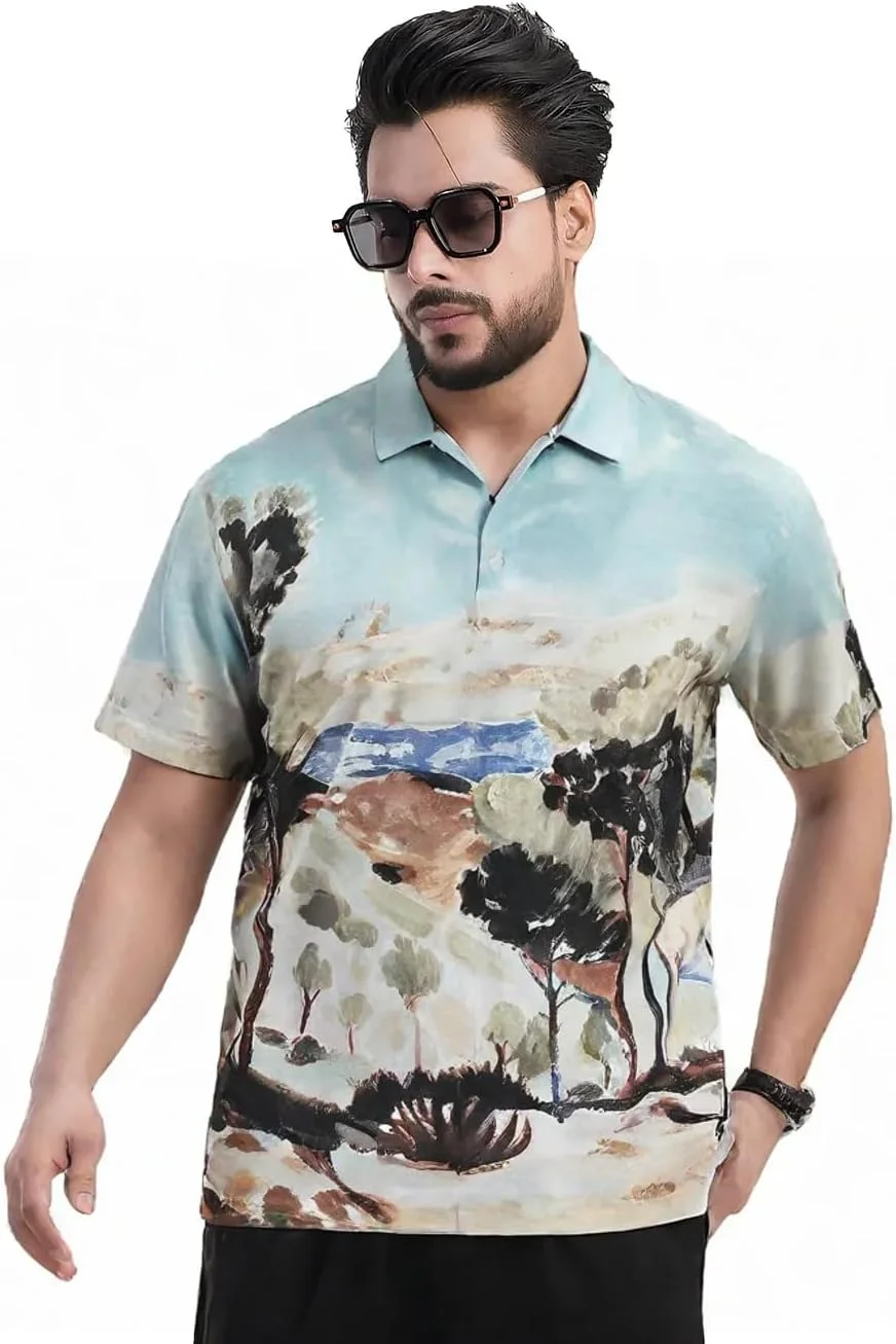 پیراهن آستین کوتاه مردانه GRECIILOOKS، پیراهن شیک طرح دار و ساده اسلیم فیت غیر رسمی و رسمی برای مردان، مناسب مهمانی و محل کار (in, Alpha, XL, Multicolor 01)