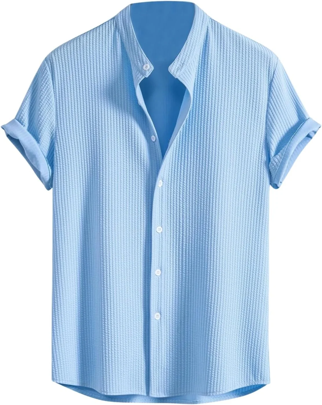 پیراهن مردانه GRECIILOOKS | پیراهن های غیر رسمی مردانه | پیراهن شیک مردانه با تن خور معمولی | طرح دار | آستین کوتاه | مد روز (موجود در سایز بزرگ و بسته 2 عددی) آبی (GL-MS-6249_BLUE_L)