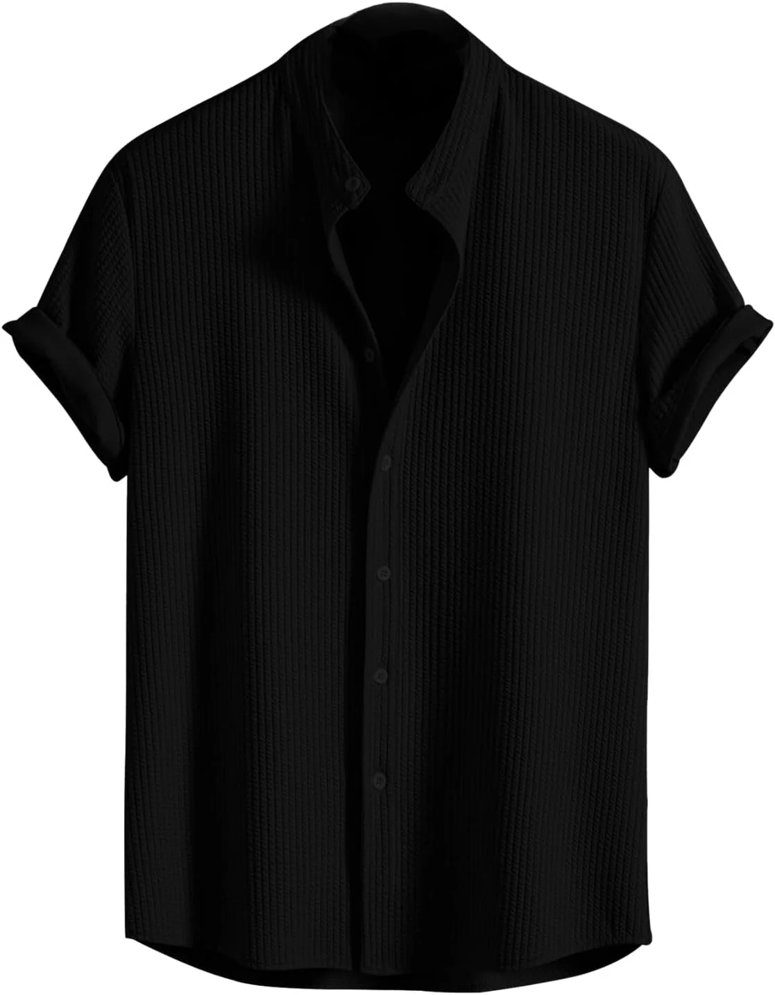 پیراهن مردانه GRECIILOOKS | پیراهن های غیر رسمی مردانه | پیراهن شیک مردانه با تن خور معمولی | طرح دار | آستین کوتاه | مد روز (موجود در سایز بزرگ و بسته 2 عددی) مشکی (GL-MS-6249_BLACK_S)