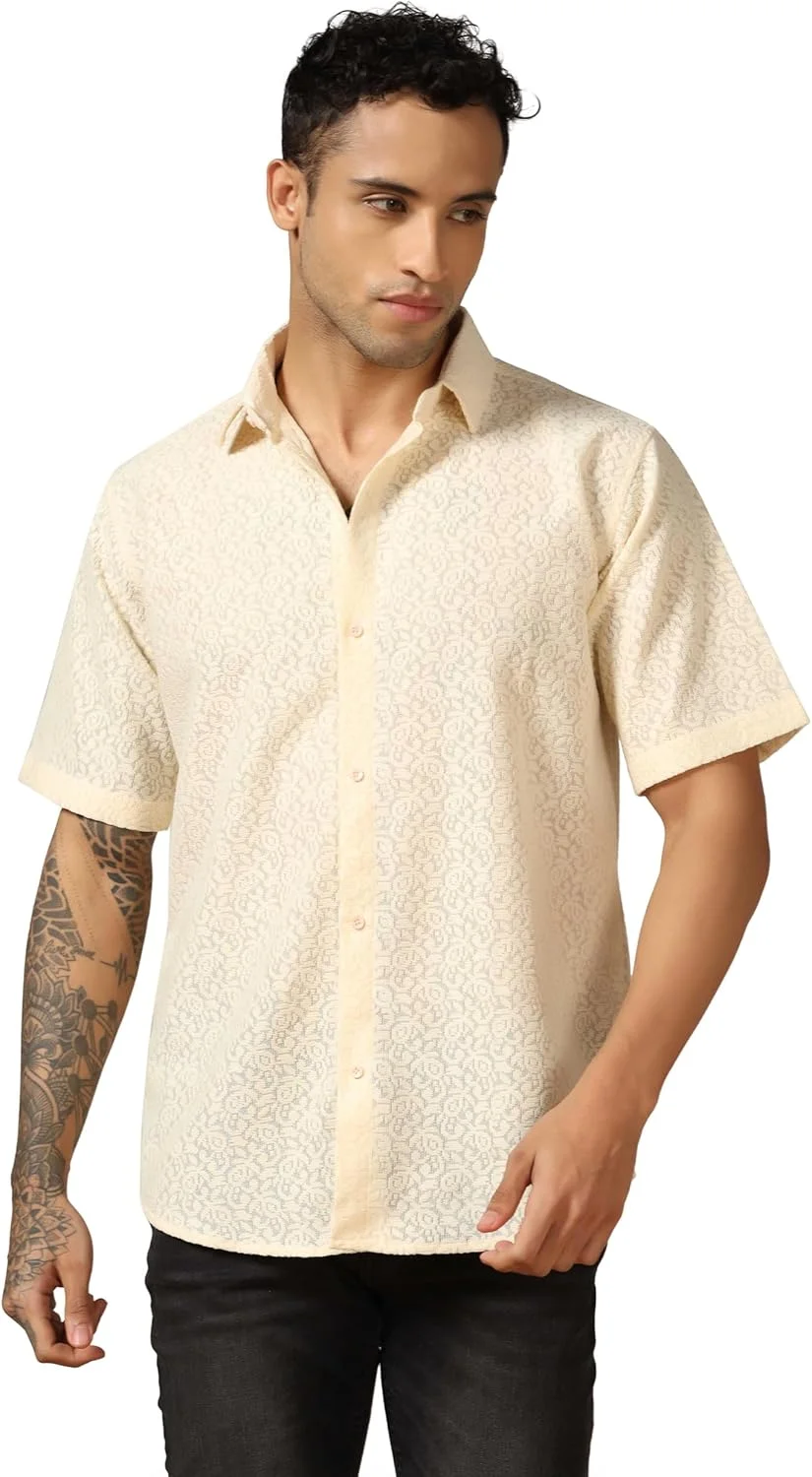 پیراهن مردانه GRECIILOOKS (GL-MS-6167-M-زرد روشن)