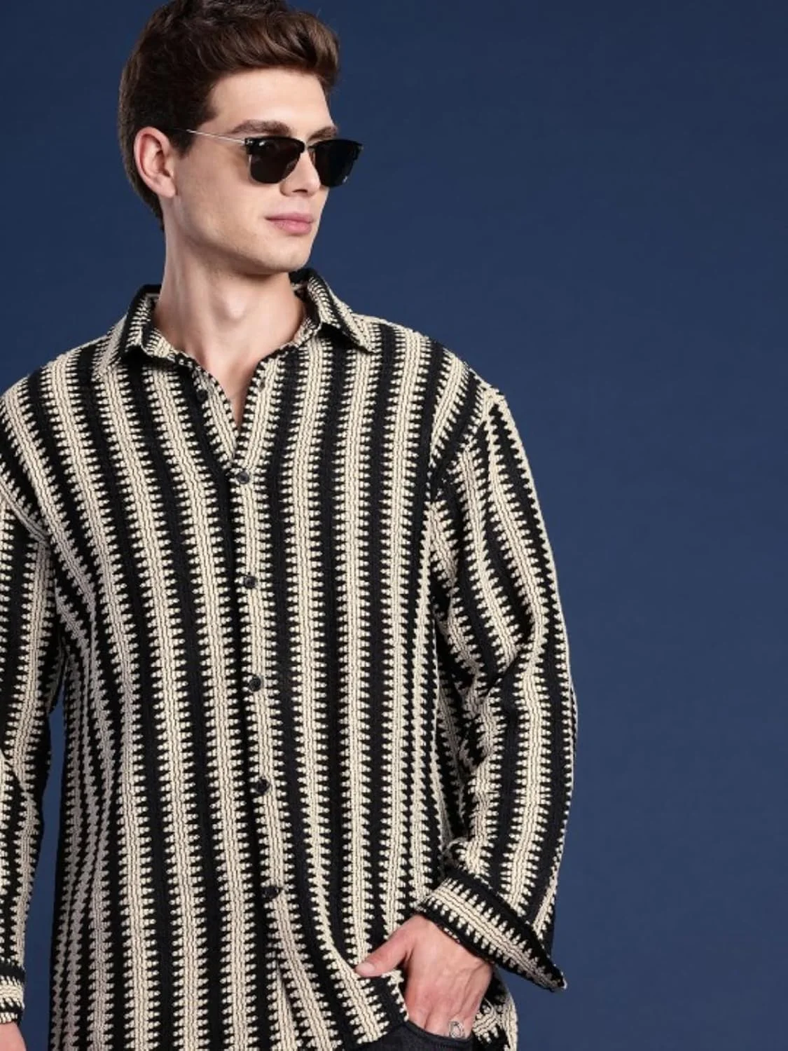 پیراهن قلاب بافی مردانه GRECIILOOKS