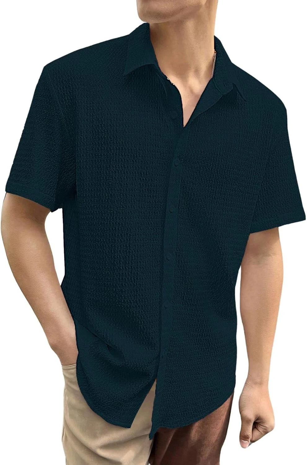 پیراهن مردانه غیر رسمی GRECIILOOKS با فیت معمولی از جنس پلی کتان