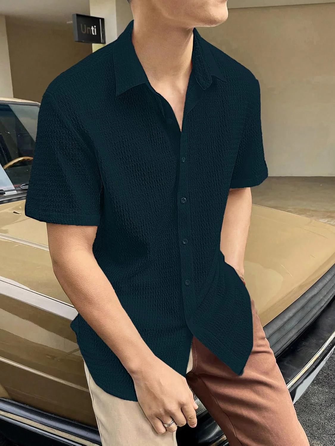 پیراهن مردانه غیر رسمی GRECIILOOKS با فیت معمولی از جنس پلی کتان پیراهن مردانه غیر رسمی GRECIILOOKS با فیت معمولی از جنس پلی کتان