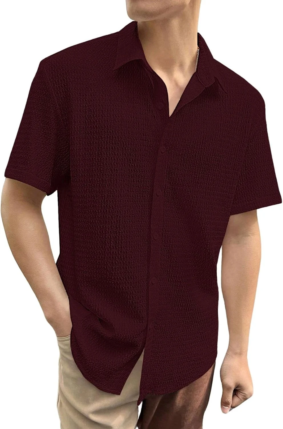 پیراهن مردانه غیر رسمی GRECIILOOKS با فیت معمولی از جنس پلی کتان