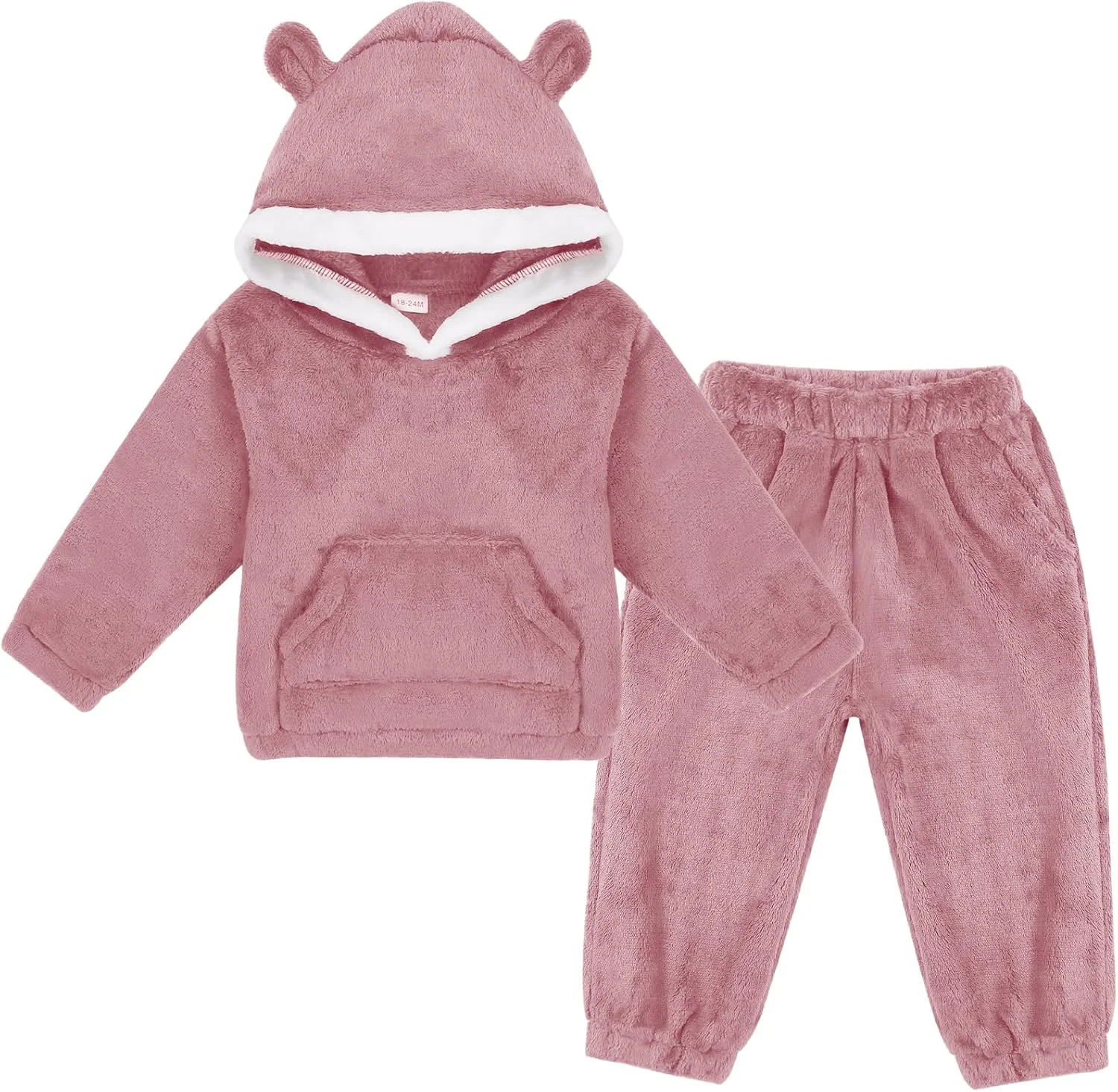 ست لباس گرم پشمی پسرانه WISREMT مناسب پاییز و زمستان، شامل هودی و شلوار گرم و نرم، سایز 1 تا 5 سال