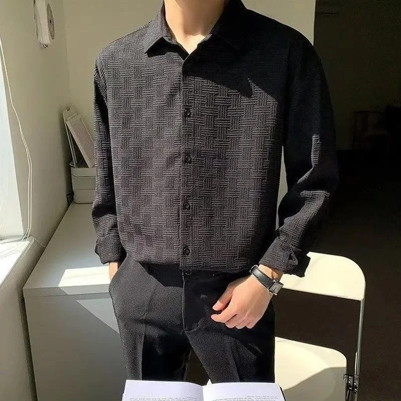 پیراهن مردانه مشکی بافت دار غیر رسمی GRECIILOOKS پیراهن مردانه مشکی بافت دار غیر رسمی GRECIILOOKS