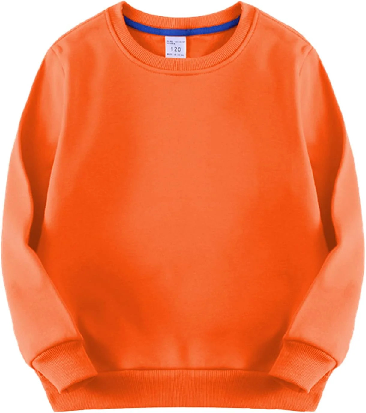 ZHIZAIHU پلیور یقه گرد پشمی ضخیم بچگانه پسرانه دخترانه، ژاکت مخمل خواب دار ساده کودکان (نارنجی، 4-5 سال)، نارنجی، 4-5 سال