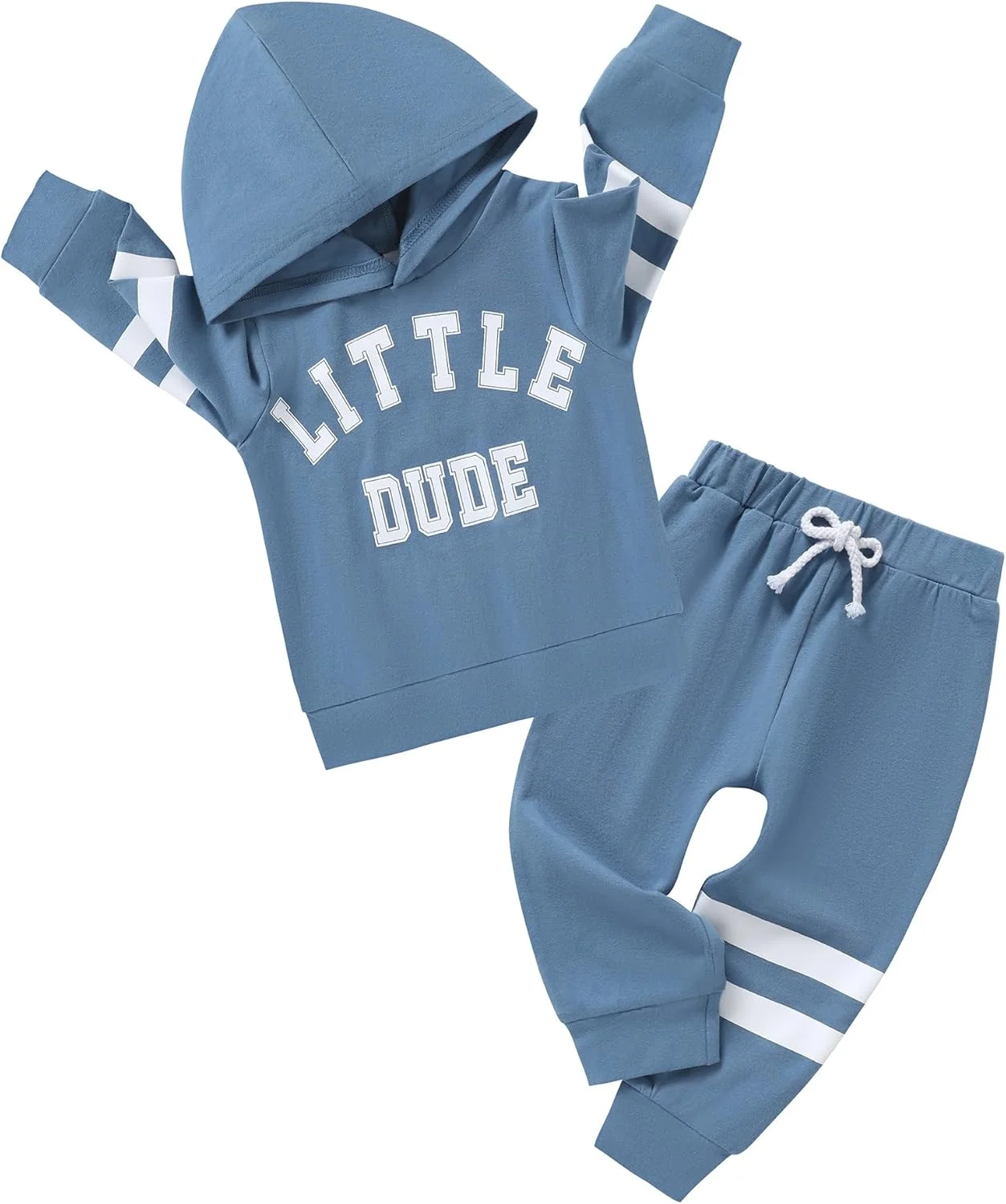 ست لباس نوزادی پسرانه ZOEREA، 0-18 ماه، لباس نوزادی، رامپر آستین بلند راه راه نخی + ست لباس سرهمی و شلوار