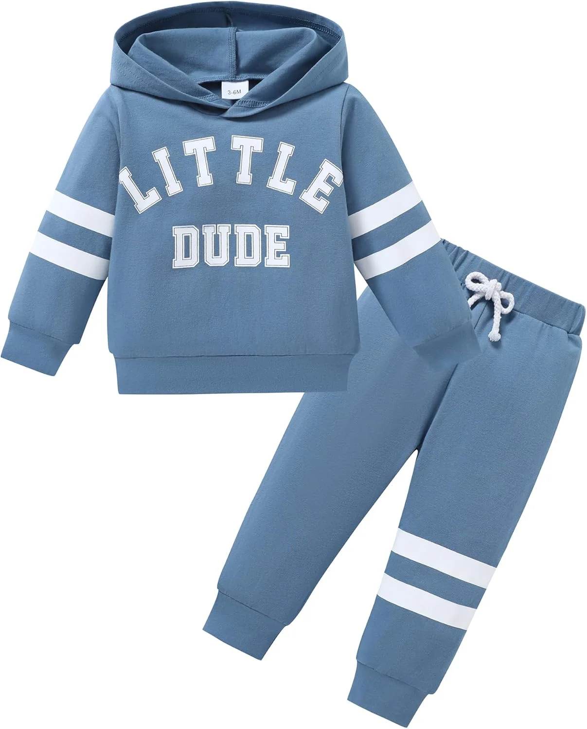 ست لباس نوزادی پسرانه ZOEREA، 0-18 ماه، لباس نوزادی، رامپر آستین بلند راه راه نخی + ست لباس سرهمی و شلوار