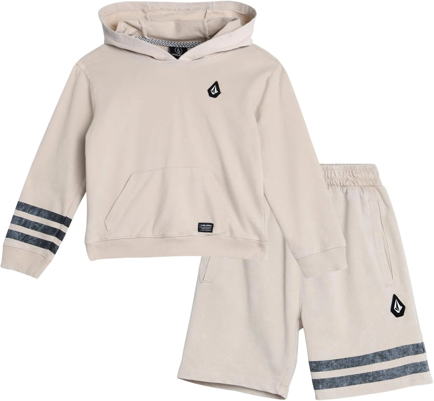 ست لباس ورزشی پسرانه Volcom - هودی آستین کوتاه و شلوارک تری فرانسوی - ست شلوارک برای نوزادان پسر