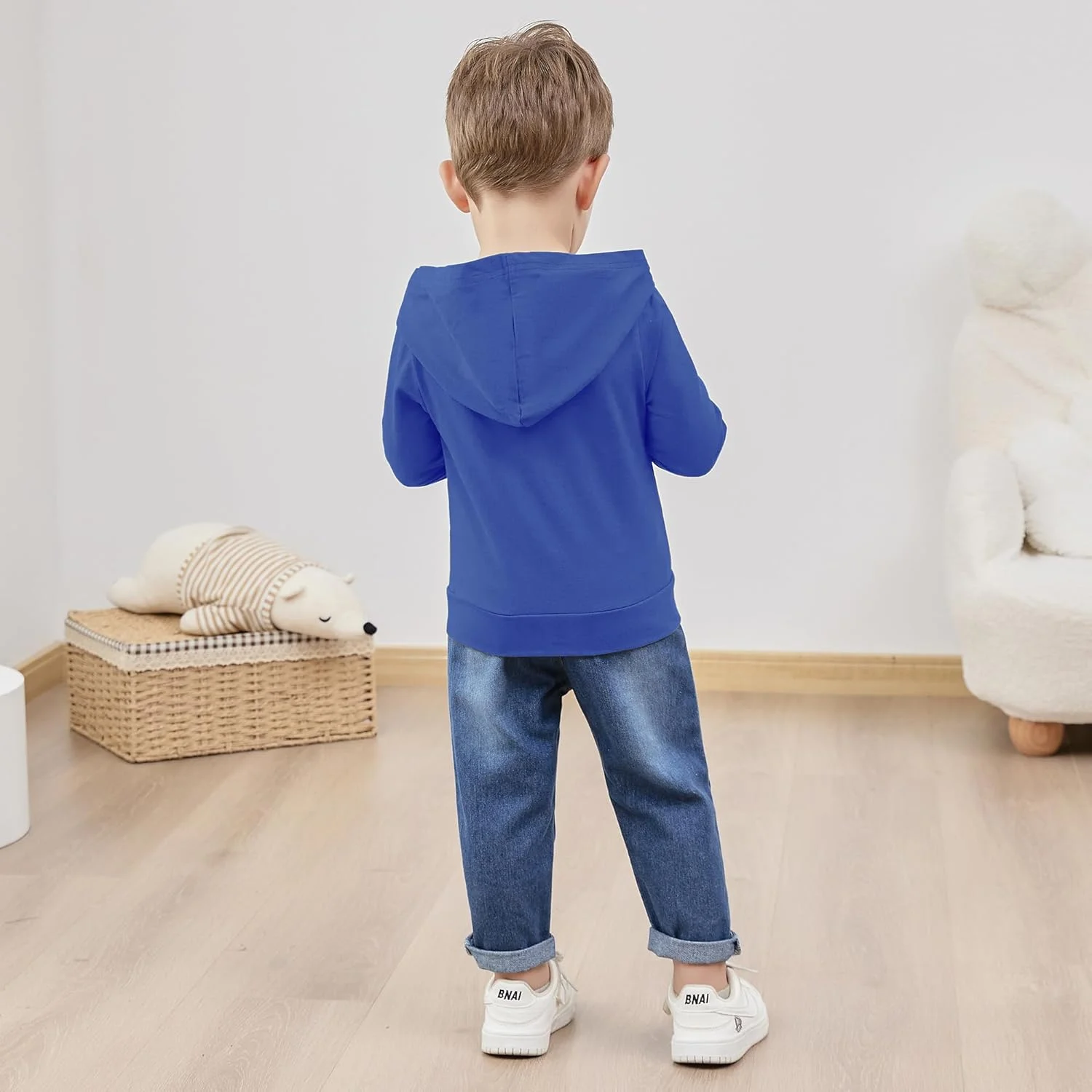 YUEMION لباس پسرانه بچه گانه هودی آستین بلند طرح دار + شلوار جین ست 2 تکه لباس پاییزی و زمستانی پسرانه 1-6 ساله