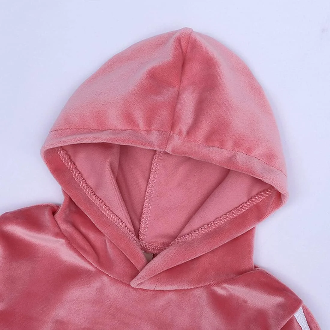 ست لباس مخملی بچه گانه، هودی آستین بلند و شلوار گرمکن، مناسب پاییز و زمستان