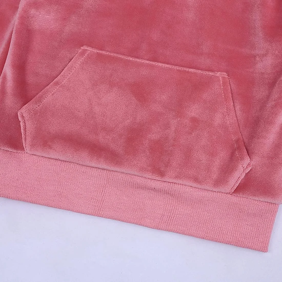 ست لباس مخملی بچه گانه، هودی آستین بلند و شلوار گرمکن، مناسب پاییز و زمستان