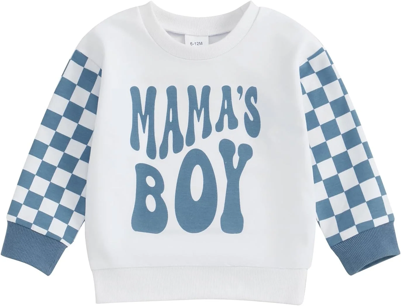 سویشرت پسرانه نوزادی Vioyavo، مناسب فصل پاییز و زمستان، هودی مد روز، طرح چاپی حروف و چهارخانه، آستین بلند، یقه گرد