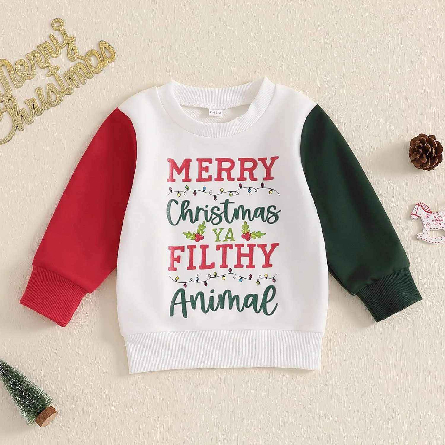 ویویاوو لباس های کریسمس دخترانه و پسرانه، سویشرت آستین بلند یقه گرد با چاپ حروف، هودی پولیور، تاپ های جامپر پاییزی