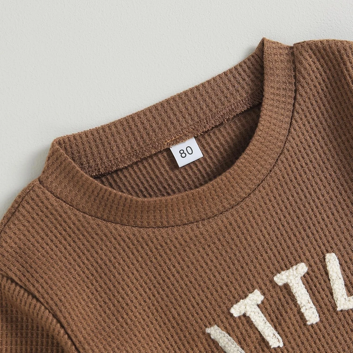 ست لباس پسرانه بچه گانه شامل بلوز آستین بلند وافل طرح Little Dude و شلوار راحتی، مناسب فصل پاییز و زمستان (2 تکه)