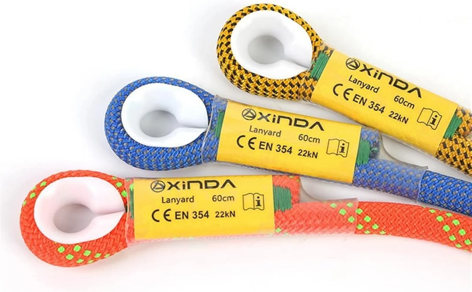 طناب صعود WAYOM، طناب بند در فضای باز با تجهیزات نجات جان در سراشیبی صخره نوردی در فضای باز برای جلوگیری از سقوط (رنگ: نارنجی، اندازه: 100 سانتی متر)