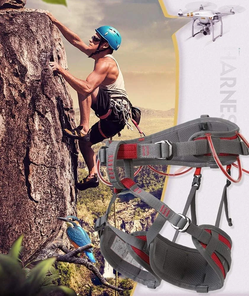 ShoFbi Half Body Climbing Harness Adjustable Fall Protection Equipment for Mountaineering Fire Rescuing Rock Climbing Rappelling Tree Climbingblue,Safety Harness Kits