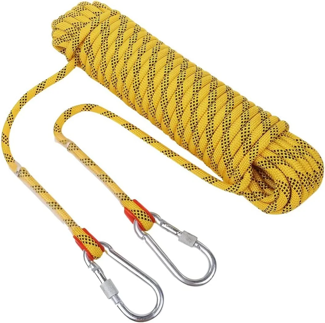 18mm Outdoor Rock Climbing Rope 164ft 328ft 492ft 656ft Tree Climbing Rope Static Rope Climbing Rope for Adults Escape Safety Rope Fire Rescue Parachute Climbing Equipment